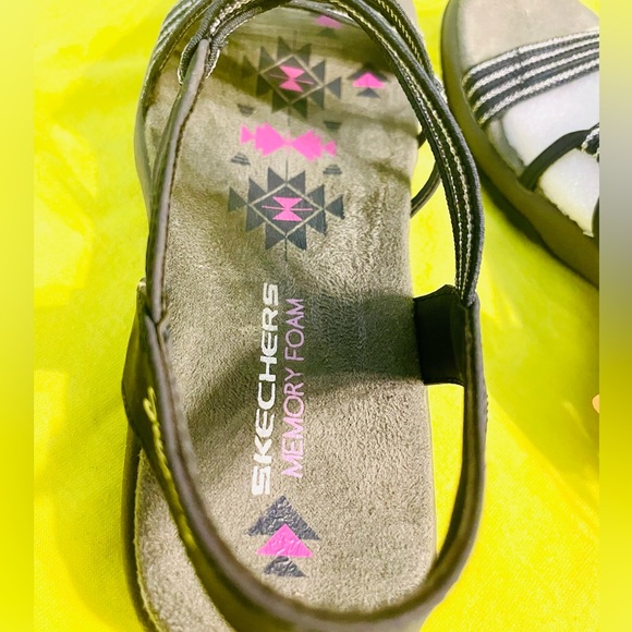 Skechers Womens Navy Stretch Slinky Flat Strappy Slingback Sandals Size 7 - Picture 6 of 7